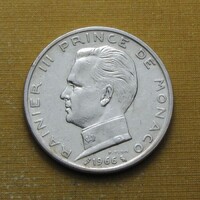 Monaco 1966 5 Francs III. Rainer herceg ezüstérem