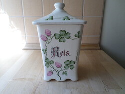 Old-antique ceramic ERNA mustard pot with clover pattern