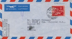 CH 112 - Svájc 1950 - Ritka légipostai levél Bolíviába - 90 Rp. Helvetia bélyeggel
