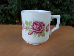 Antique Zsolnay Rose-patterned coffee cup