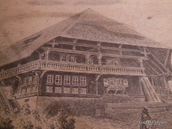 TUSRAJZOS - FA - DOBOZ - 32 x 19 x 10 cm - RENDKÍVÜL RÉSZLETGAZDAG - KÉZMŰVES - RÉGI - HIBÁTLAN