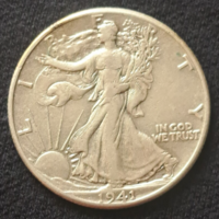 USA Walking Liberty .900 ezüst 1/2 Dollár 1941 (88)