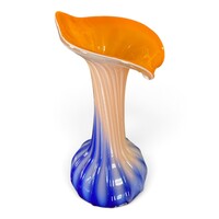 Vintage Murano stílusú kála (Jack-in-the-pulpit) üvegváza – 20 cm