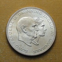 Dánia 1960 5 Korona - IX. Frederik király és Ingrid királynő ezüstlakodalom ezüstérem