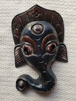 Ganesha, Ganesa falimaszk, falidísz fából, 27 x 19,5 cm