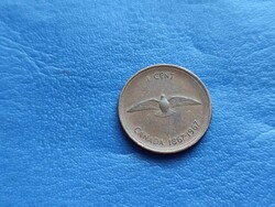 CANADA / KANADA 1 CENT 1967 100.ÉVFORDULÓ! GALAMB II.ERZSÉBET FIATAL!