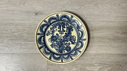 Large Korondi Blue-White Ceramic Wall Plate - 29 cm