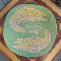 Livia Gorka – exceptional, plastically modeled terracotta wall art – fully hand-signed – 30 cm