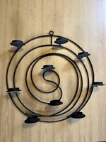 Kör alakú fali fém mécsestartó - gyertyatartó 9 mécsesnek