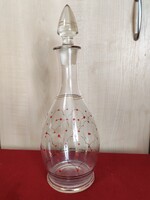 Piros pöttyös üveg palack 33 cm magas 1.5 l likőrős vagy Parádi vizes Jókai