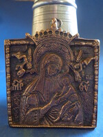 Autentikus antik orosz bronz zománcozott ikon