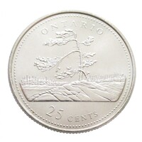 Kanada,25 cents 1992 - A Kanadai Konföderáció 125. évfordulója - Ontario aUNC+ nikkel