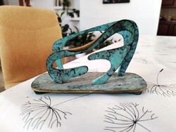 Mid-Century retro sárgaréz szalvétatartó / levéltartó