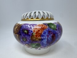 Rosenthal áttört fedelű porcelán bonbonier őszirózsás őszi mintával