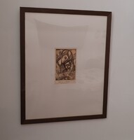 Józsa János (1936–2016)  „Debreceni Madonna” című rézkarc eredetigazolással