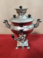 Orosz mini szamovár lemez 13 cm magas szép hibátlan állapotban vitrinben tartott Jókai