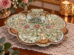Zsolnay porcelán névjegytartó/ asztalközép