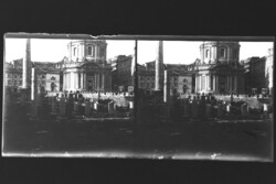Antik Sztereó üvegnegatív Róma, Traianus fóruma és Santa Maria di Loreto-templom  1900 körül  BÖ8