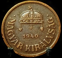 Magyarország 2 fillér, 1940 Bronz /barna színű/ D11B2