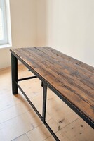 Vintage ipari vas felújított műhely asztal loft ebédlőasztal