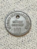Fővárosi Csatornázási Művek Műhely Osztály 100 aluminium szerszámbárca , Zseton