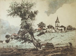 (K) Beron Gyula (1885-1971) : Faluszélen