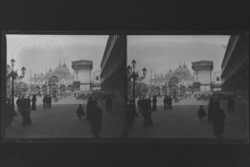 Antik Sztereó üvegnegatív Velence, Szent Márk tér a bazilikával 1900 eleje BÖ12