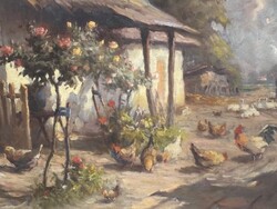Uitz Janos Rákosi - Farmyard..(32x42cm+k)