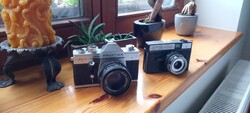 2 db Eredeti Praktica és Smena retro vintage old school photo fényképezőgépek egyben eladók.