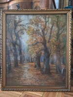 Katona Nándor (1864-1932) - Hangulatos őszi erdőbelső (1917 körül) - Nagy méret! (50x70 cm)