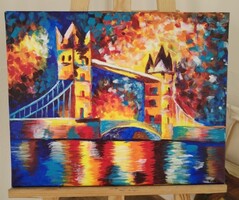 London Tower Bridge  festett vászonkép (Afremov után) 50x40 cm