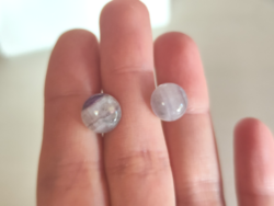 Kézműves Ametiszt pötty fülbevaló (10 mm) nemesacél alapon!