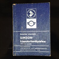 Simson kismotorkerékpárhoz kezelési útmutató 1971 melléklettel