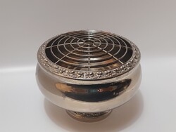 Silver-plated large flower holder, potpourri container, 19 cm