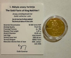 King Matthias I Gold Forint Coin