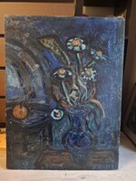 D.Borbély Gizella (1920-1994), "Csendélet", Képcsarnok, festmény, olaj, farost, 60x80 cm