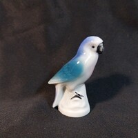 Antik jelzett Foreign porcelán papagáj kismadár figura nipp madár szobor 5cm