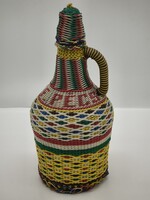 Retro fonott üveg demizson 35 cm - Hibátlan, „Sziklák F. Pécs" felirattal