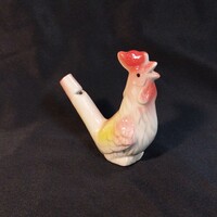 Retro porcelán kakas síp / madársíp / agyagsíp játék figura nipp 6,5 cm