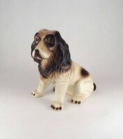 2B613 Régi nagyméretű porcelán kutya spániel szobor 28.5 cm