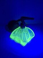 Green uranium glass perfume bottle with pump