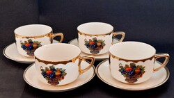 Victoria czechoslovakia porcelán teáscsészék aljjal együtt, 4 db egyben