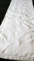 GIANT 180 CM THICK SILK LINEN DAMASK TABLECLOTH FOR FESTIVE TABLE SETTING WITH LARGE BELLFLOWER PATTERN