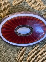 Antik Art Deco ezüst Guilloche tűzzománc bross – GSt mesterjeggyel