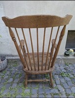 Antik Windsor stílusú tömör tölgyfa karosszék - Rendkívül masszív és stabil!