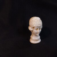 Antik porcelán női mellszobor / fej méretjelző / babafej alkatrész 35mm