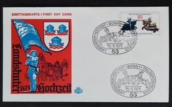 Nf844 / Németország 1975 Landshut hercegi esküvő 500. évfordulója bélyeg FDC-n