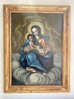 17.-18.századi Barokk Madonna kisdeddel