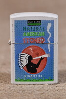 Gyűjtői benzines öngyújtó indián szivar Natural American Stoned fém