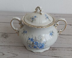 Zsolnay porcelán kék barackvirágos cukor tartó!